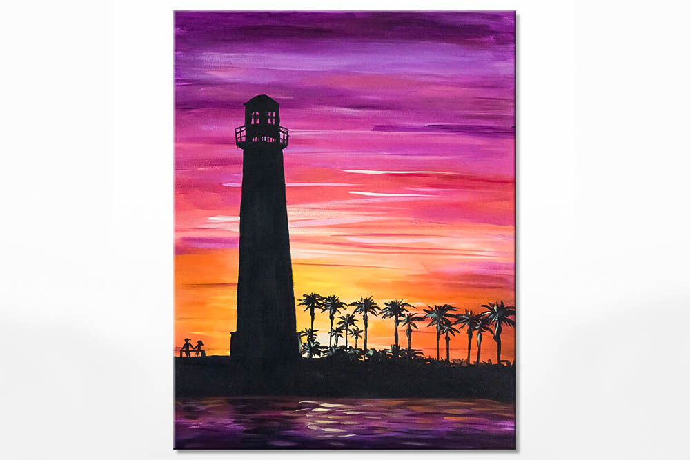 Paint & Sip "SoCal Lighthouse" Acrylic Painting Classes Los Angeles